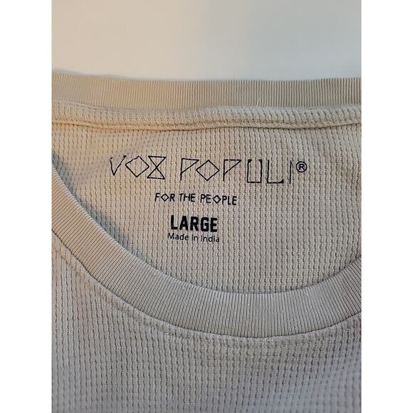Vox Populi For The People Brooklyn Beige LS Crewneck T Shirt Men's Large Stretch - Picture 11 of 12